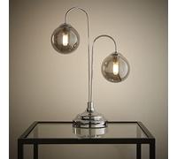 New Haven Chrome Table Lamp with Glass Globe Shades