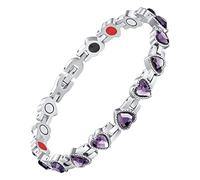 New Heart Shaped Gaussian Magnet Bracelet Adjustable Diamond Magnetics Bracelet Bracelets for Men Bracelets for Womens (Purple, One Size)