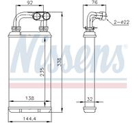 HEAT EXCHANGER INTERIOR HEATING 70519 FOR BMW 3/Compact/E6 M41D17 1.7L M42B18
