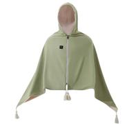 New Heated Shawl, Portable Electric Heating Shawl, Wearable Heated Blanket Shawls Wrap for Office Home Travel, Hooded Design, 3 Temperature Levels, Washable (Green(Only Shawl))