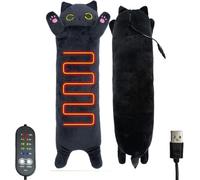 New Heating Pad for Period Cramps Menstrual Pain Relief, Portable Electric Heated Pillow USB Powered, Cute Stuff Stuffed Animals Gifts for Women Teen Girls Kids Cat Lovers(Color:Cat-black)