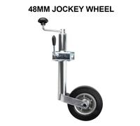 New Heavy Duty Caravan Jockey Wheel & Clamp 48mm Trailer Plastic Rim Wind Handle