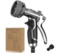 NEW Heavy-Duty Metal Hose Pipe Spray Gun, 8 Adjustable Spray Patterns Garden Hose Spray Gun, Leak-Proof Hose Gun, Garden Hose Nozzle for Watering, Cleaning, Washing Cars, Compatible with UK Hoses