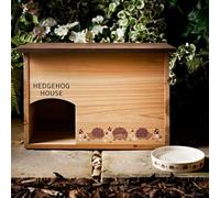 New Hedgehog Hut - Outdoor Garden Decor Wildlife Shelter House for Hedgehogs, Safe Nesting Habitat and Natural Garden Feature-A72