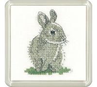 New Heritage Crafts 14 count aida Little Friends Coaster Kit Baby Rabbit cute animals Counted Cross Stitch Kit