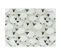 New Highland Flock Glass Worktop Saver - Multicolour | Heat-Resistant Kitchen Surface Protector with Comical Sheep Design | Scratch-Resistant, Countryside Style N-51