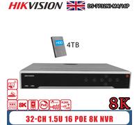 NEW Hikvision 32CH 16 PoE 4SATA Acusense AI NVR 32MP 8K 4K M DS-7732NI-M4/16P UK