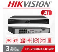 NEW HIKVISION AI 8Channel 4K 12MP NVR 8CH/PoE 1U Smart AcuSense DS-7608NXI-K1/8P