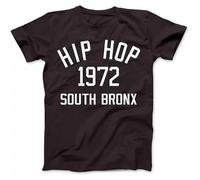 New Hip Hop Music 1972 Men's T-Shirt Cotton Rap Grandmaster Flash(Black,5XL)