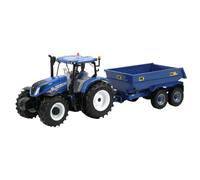 Britains New Holland T6 Tractor With Trailer Playset, Collectable Tractor Toy, Tractor Toys Compatible With 1:32 Scale Farm Animals And Toys, Suitable For Collectors And Children From 3 Years