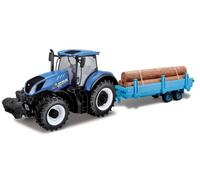 New Holland T7.315 with trailer and straw bales