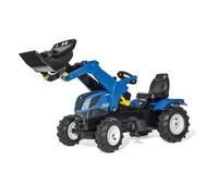 Rolly Toys New Holland T7 Tractor with Front Loader and Pneumatic Tyres - Size: 142 x 53 x 81cm - Blue - Wilko