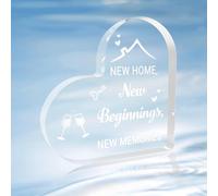 New Home Acrylic Plaque - House Warming Gifts for Couples, Family and Women - Decor and Beginnings Gift Ideas