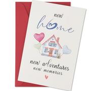 New Home Card, 8.07x5.31in Congratulations on Your Sweet Home Card with Envelope, Funny Housewarming Greeting Card, Happy Moving House Warming Gift Card Welcome Apartment(Red)