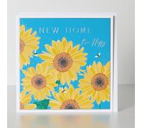 New Home Card Bee Happy Sunflower Floral Congratulations - Stylish Greeting Card