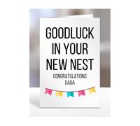 New Home Card For Dada, House Warming Gifts, Moving In, House Gifts for Women, Men, Goodluck in your new nest, Congratulations, Presents, him, her, A5-186_68