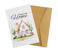 New Home Card, Housewarming Card Folded Welcome Home Card with Envelope House Warming Invitation Cards New Apartment Congratulations Card for Men Women New Home Gifts (Style A)