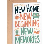 New Home Card - Housewarming Card for New Homeowners - New Apartment Congratulations - Congrats on Your New Home Card - Moving House Card for Couples, Family - New Beginning - NUM 212