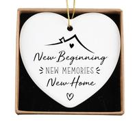 New Home Ceramic Card, House Warming Gifts, Ceramic Ornament New Home Gifts Ornaments for Friends Neighbors Couples, Moving in New House Presents, Keepsake Sign Heart Plaque Housewarming Gifts Ideas