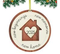 New Home Christmas Decoration, 2025 First Christmas New Home Ornament for Christmas Tree Decorations Wooden Xmas Bauble Gift for Xmas Party Family Decor A7XJZS (A-25)
