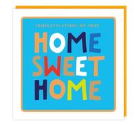 New Home Congratulations Card - Home Sweet Home - Modern Colourful Design - Special Finishes - Made in the UK - Eco Friendly