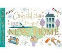 New Home Congratulations Card - House, Moving Van and Keys with Foil Finish - Eco-Friendly - by Words and Wishes