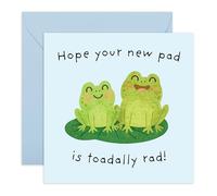 New Home Congratulations Card - New Pad Toadally Rad Frogs - Fun Greetings for Friends Family Couple Neighbours Brother Sister Him Her - Housewarming Moving Celebration - Comes with Stickers