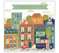 New Home Congratulations Card - Special Finishes and Embellishments - Contemporary Illustrated Houses - Eco-Friendly - Recyclable