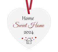 New Home Gift Funny Housewarming Gifts Christmas Ornament New Home Decor First New Home Ceramic Ornament New Apartment Gift Closing Gifts for Home Buyers Couple Christmas Tree Ornaments