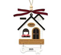 New Home Gift Ideas, 2025 New Homes Decor - New Homeowner Men's and Women's Relocation Gifts, New Home Couple's First, Wooden Hanging Craft Decoration (black-A)