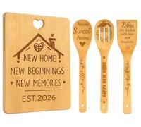 New Home Gifts - 2026 House Warming Gift Cutting Chopping Board Set, Practical Housewarming Kitchen Gifts with Sweet Wishes for Best Friend Couple Family, Ideas Kitchen Housewarming Gifts