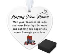New Home Gifts 7.5cm Heart Shaped Ceramic Wall Hanging Ornament with Gift Box, Housewarming Gift for Couple, 2026 New Home Decor, House Warming Gifts for Families Companion