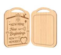 New Home Gifts, Engraved Bamboo Chopping Board, House Warming Gift for New Home, Cutting Board with Juice Groove and Hanging Hole, Home Accessories, Housewarming Presents for Couple, Family, Friends