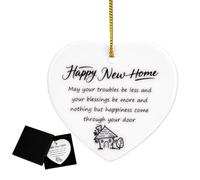New Home Gifts, Heart- Shaped Ceramic Ornament With Box,House Warming Gifts New Home,Suitable For Family, Friends And Colleagues To Congratulate Them On Their Housewarming