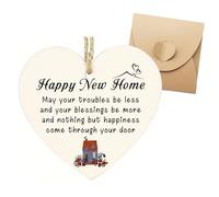 New Home Gifts - Heart Shaped Wooden Keepsake Box with Kraft Paper Packaging | Housewarming Gifts for Couple, New Home Gift Ideas for House Warming
