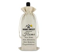 New Home Gifts Wine Bag House Warming Gifts for New House Homeowner Housewarming Gifts for Friends Family Couple First Home Gift New Home New Adventure Wine Bottle Bag