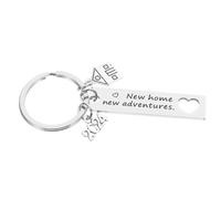 New Home New Adventures Keychain 2024 Housewarming Stainless Steel Homeowner House Keyrings 2024 First Home Realtor Closing Silver