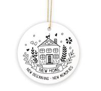 New Home Ornament 2025, Ceramic New House Ornament, First Apartment Housewarming Hanging Gifts, White House Warming Tree Gifts, Best Homeowner New Beginning New Memories Gift