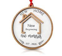 New Home Ornament 2026, Wooden House Warming Gift for Women, New Home Gift, Unique Hanging Ornaments for First Time Home Buyers, Welcome Gifts for New Homeowners