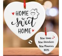 New Home Sweet Home Decor Gifts Ceramic Heart Hanging Plaque gifts Welcome Sign Housewarming Presents Decorations for Family Friends Neighbourhood