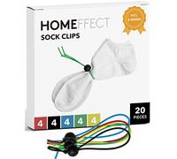 New: Homeffect Sock Clips for Laundry - The Amazing Sock Clip for Washing Socks - Laundry Sock Holder for Washing Machine and Dryer - Sock Hanger - Keep Socks Together with The Sock Laundry Organizer