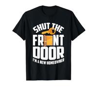 New Homeowner Design for Housewarming - Shut The Front Door Value Graphic T-Shirt, Men, Black, L