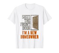 New Homeowner Design for Housewarming - Shut The Front Door Value Graphic T-Shirt, Men, White, L