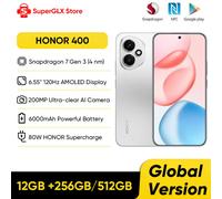New HONOR 400 5G Smartphone Global Version Snapdragon 7 Gen 3 6.55" AMOLED Display 200MP Dual Camera 6000mAh 80W SuperCharge NFC 12GB 512GB Blue
