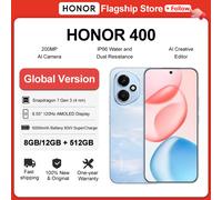 Original HONOR 400 Global Version 5G Smartphone 6.55" 120Hz AMOLED Display Snapdragon 7 Gen 3 200MP 6000mAh 80W SuperCharge NFC 8GB 512GB Black