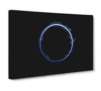 New Horizons in Black & Blue in Abstract Canvas Print for Living Room Bedroom Home Office Décor, Wall Art Picture Ready to Hang, 30 x 20 Inch (76 x 50 cm)
