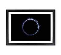 New Horizons in Black & Blue in Abstract Framed Print | A2 Black Framed Wall Art | Ready to Hang | Abstract Fantasy Picture | Living Room Bedroom Lounge Office