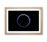New Horizons in Black & Blue in Abstract Framed Print | A2 Oak Framed Wall Art | Ready to Hang | Abstract Fantasy Picture | Living Room Bedroom Lounge Office