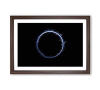 New Horizons in Black & Blue in Abstract Framed Print | A2 Walnut Framed Wall Art | Ready to Hang | Abstract Fantasy Picture | Living Room Bedroom Lounge Office
