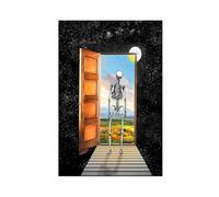 New Horizons,Skeleton, Sun, Moon, Door, Fresh Start, Day And Night, Skull Art,Gothic Home Decor Canvas Modern Poster Wall Art Prints Paintings Living Room Bedroom Decor 12x18inch(30x45cm)